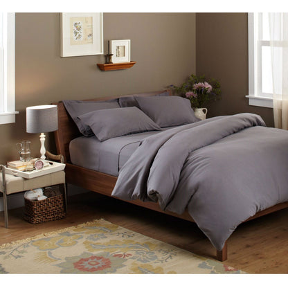 Queen size 100-Percent Cotton Velvet Flannel Sheet Set in Graphite