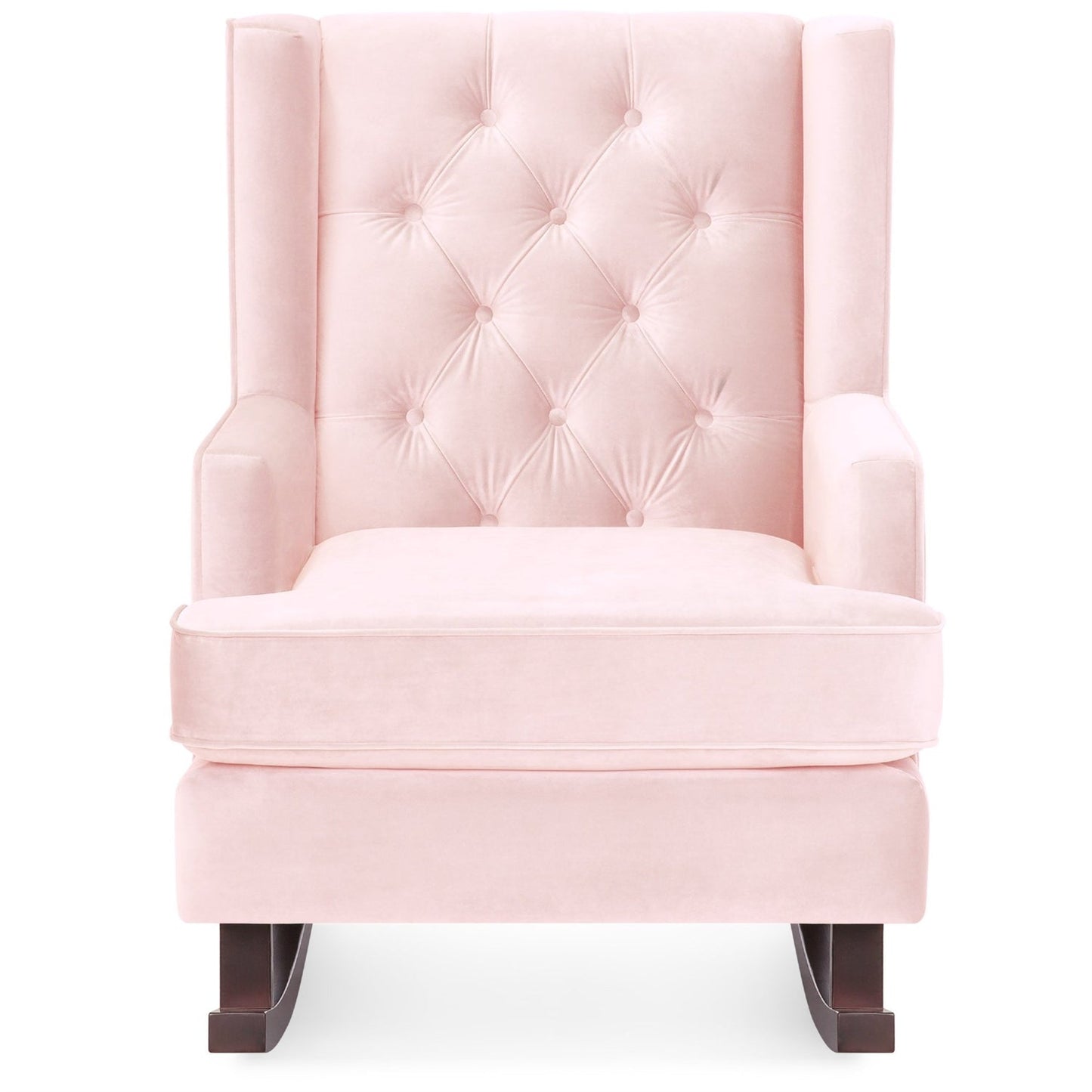 Pink Soft Tufted Upholstered Wingback Rocker Rocking Chair