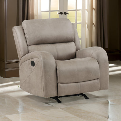 Patsy Manual Rocker Recliner Chair, Gray Polished Microfiber