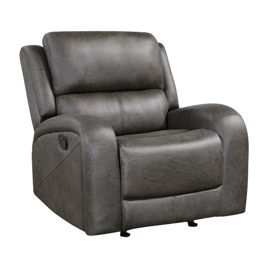 Patsy Manual Rocker Recliner Chair, Gray Polished Microfiber