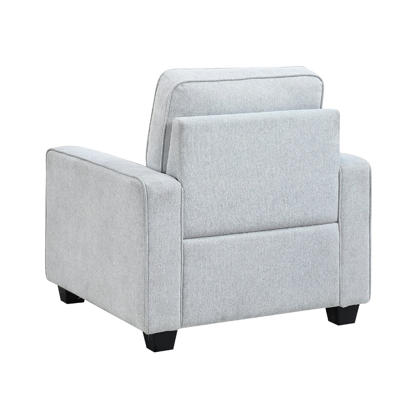 Pery Accent Chair w Reversible Cushions, Modern Light Gray Polyester