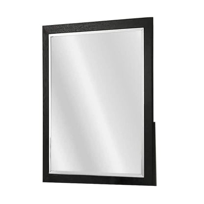 Portrait Dresser Mirror, Black, Rubberwood, 36x40 Wide Frame Profile