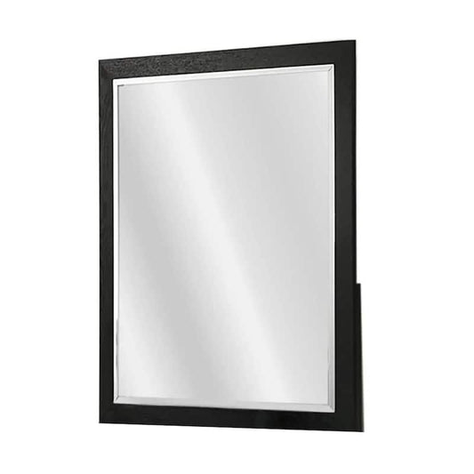 Portrait Dresser Mirror, Black, Rubberwood, 36x40 Wide Frame Profile
