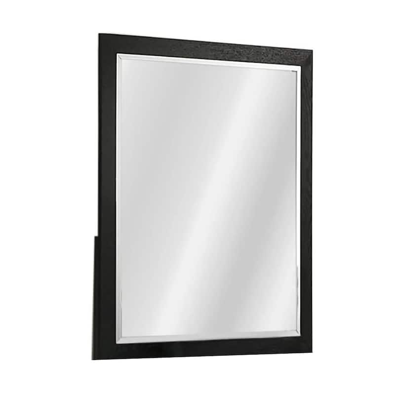 Portrait Dresser Mirror, Black, Rubberwood, 36x40 Wide Frame Profile