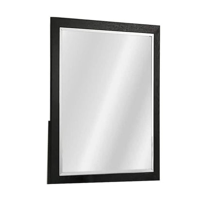 Portrait Dresser Mirror, Black, Rubberwood, 36x40 Wide Frame Profile
