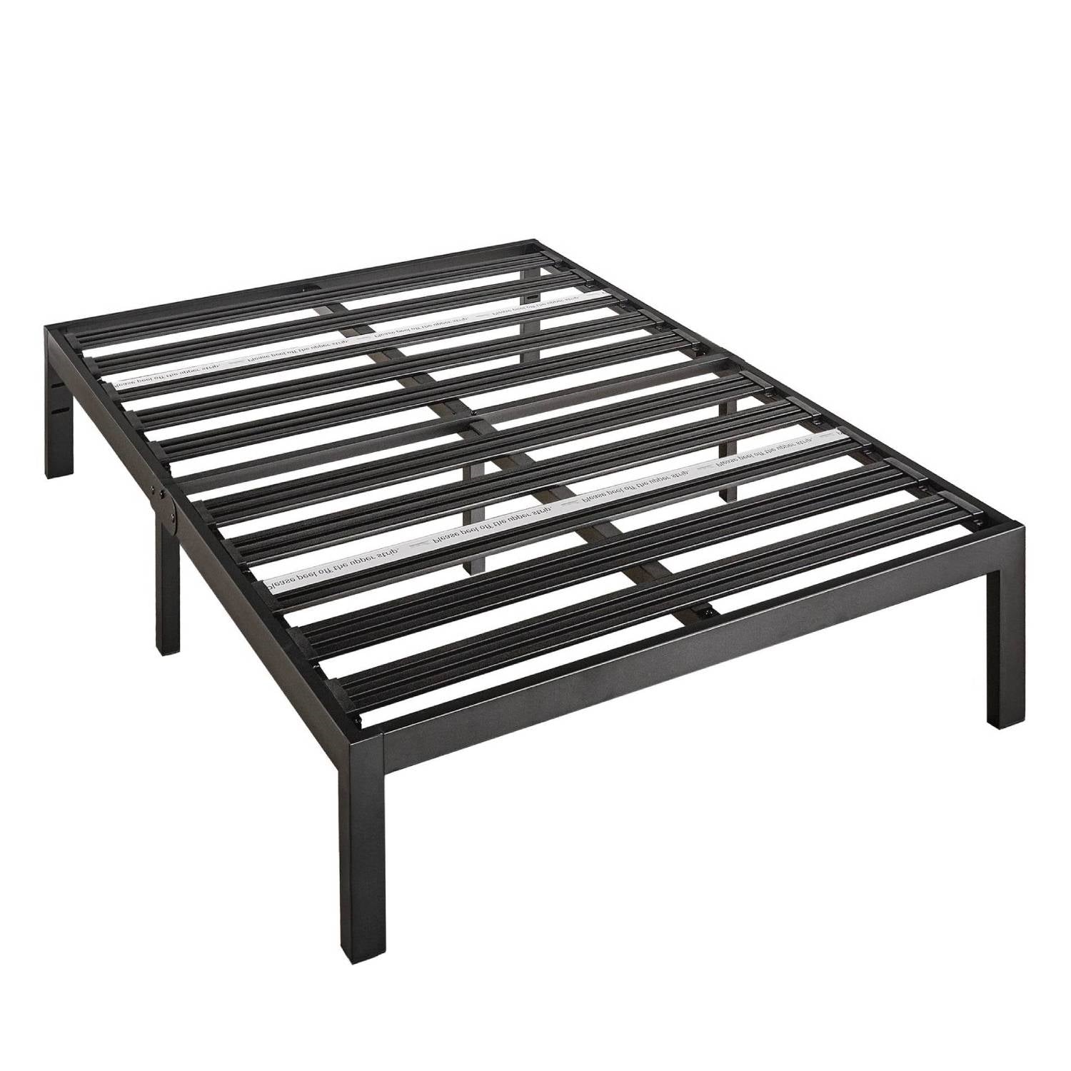 Queen size Metal Platform Bed Frame with 3.86 inch Wide Heavy Duty Steel Slats — Chic Home-Decor