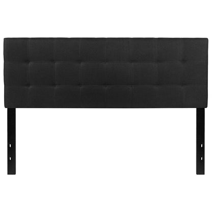 Modern Fabric Upholstered Panel Headboard – Black