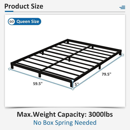 5-inch Heavy Duty Metal Bed Frame with 3,000 lb. Weight Capacity