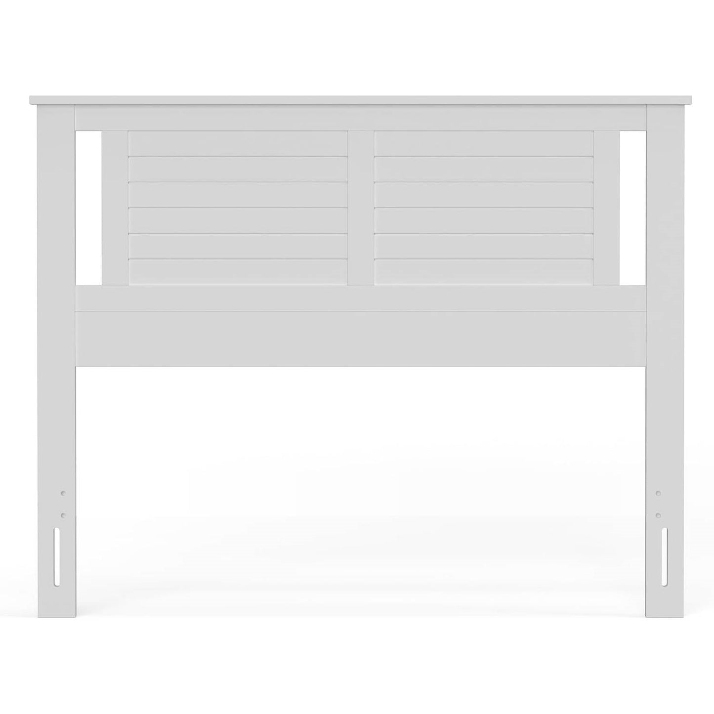 Queen size Farmhouse Solid Wood Slatted Headboard in White Finish