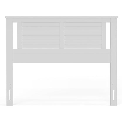 Queen size Farmhouse Solid Wood Slatted Headboard in White Finish