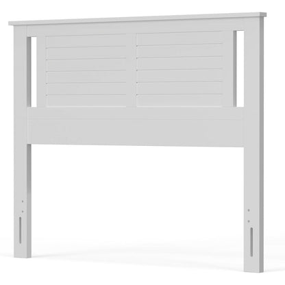 Queen size Farmhouse Solid Wood Slatted Headboard in White Finish