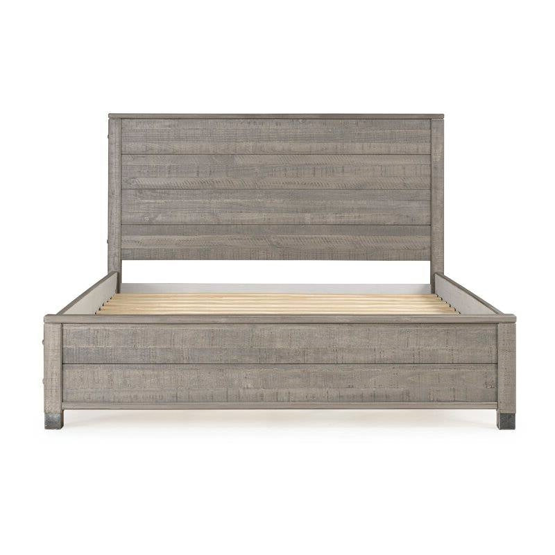 Queen Solid Wooden Platform Bed Frame with Headboard in Grey Wood Finish — Chic Home-Decor