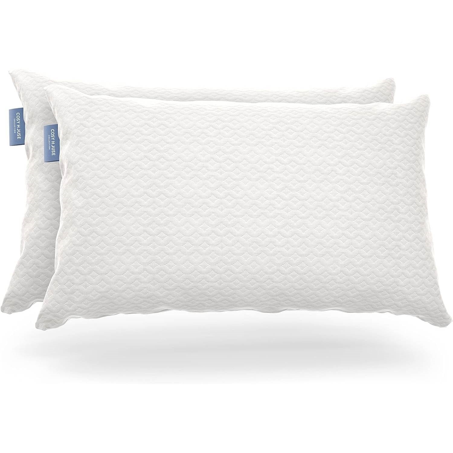 Set of 2 Queen Shredded Memory Foam Pillows with Luxury Bamboo Breathable Cover — Chic Home-Decor