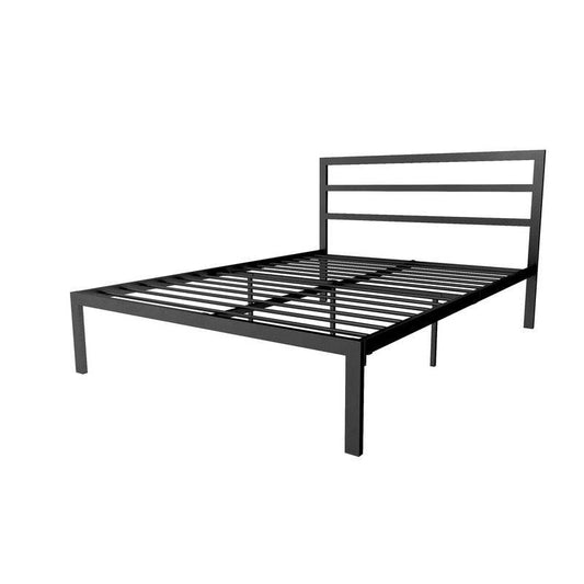 Queen Black Metal Platform Bed Frame with Headboard Included — Chic Home-Decor