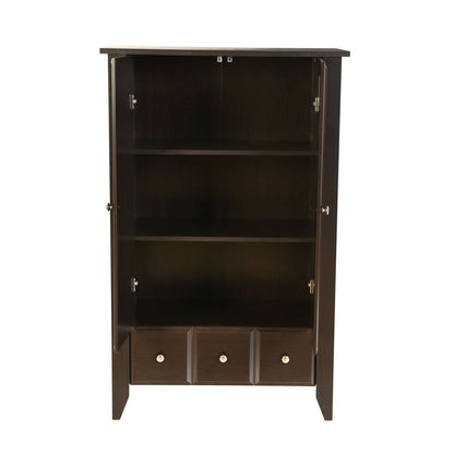 Bedroom Wardrobe Armoire Cabinet in Dark Brown Mocha Wood Finish