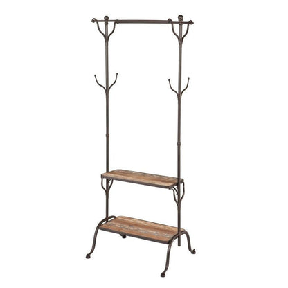 Rustic Entryway Hanger Bench Storage Hall Tree