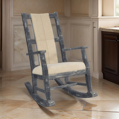 Rena Rocking Chair, Cushion Seat and Back, Black Mahogany Mindy Wood