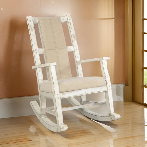 White Mahogany Mindy Wood Rocking Chair