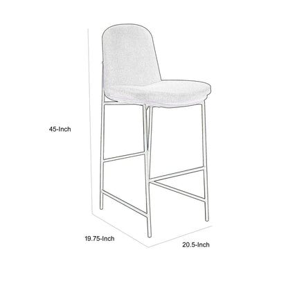 Revee Barstool Chair, Black Iron Frame, Water-Resistant Beige Polyester