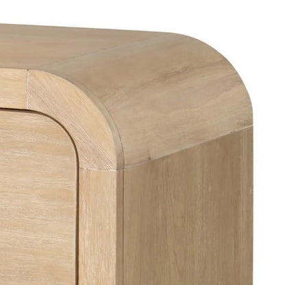 Rexa Nightstand with 1 Drawer, Metal Finger Pulls, Natural Oak Brown