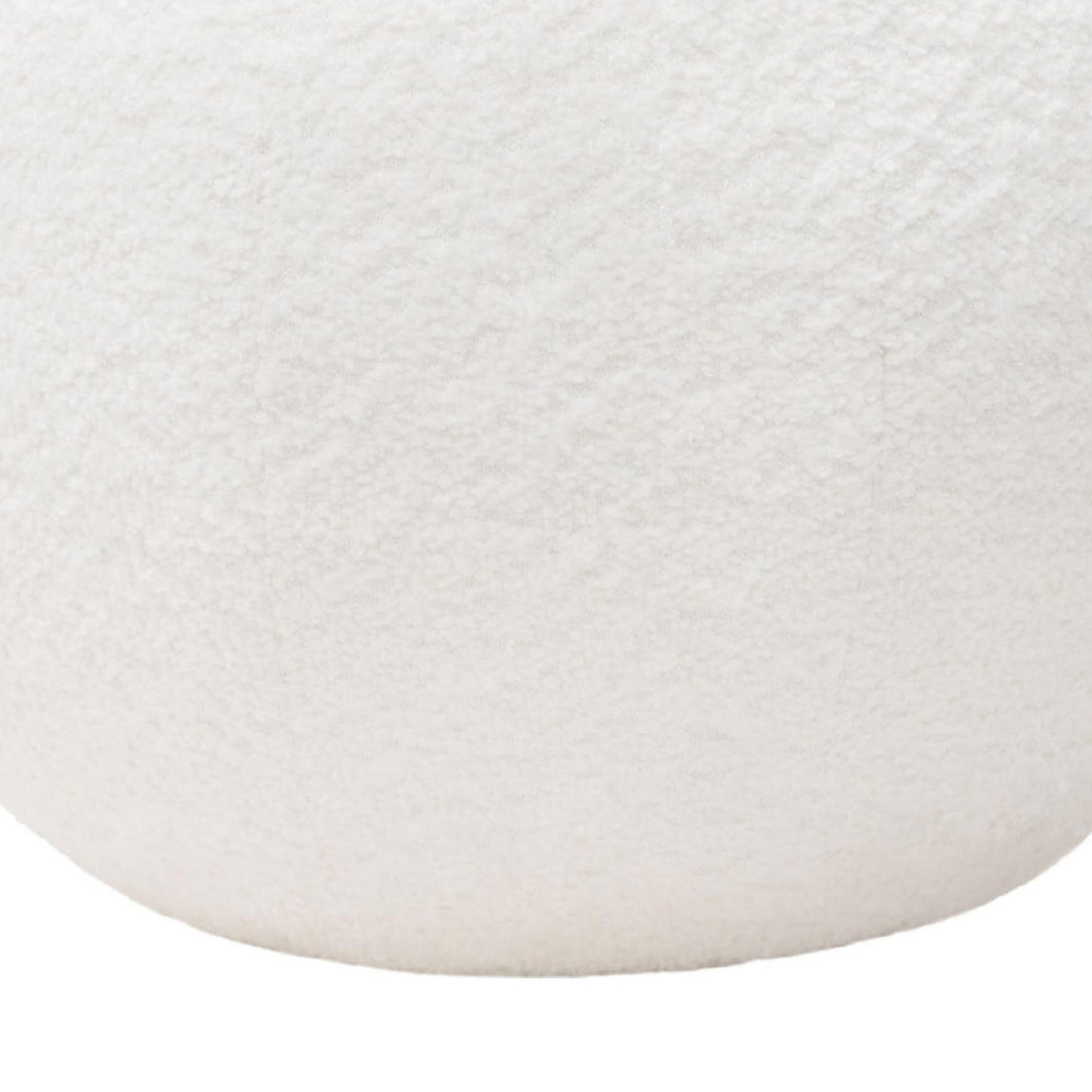 Round Accent Pillow, Ivory Faux Shearling, Polyester Fill, 15 Inch