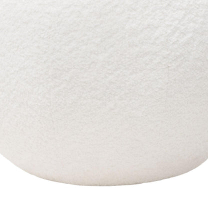 Round Accent Pillow, Ivory Faux Shearling, Polyester Fill, 15 Inch
