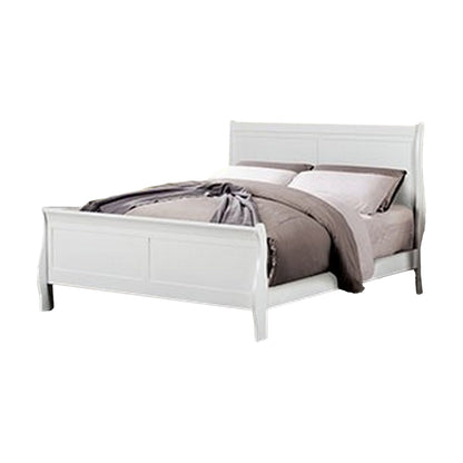 Ryla Full Size Bed, Sleigh Panel Headboard, Dark Cherry Brown Solid Wood