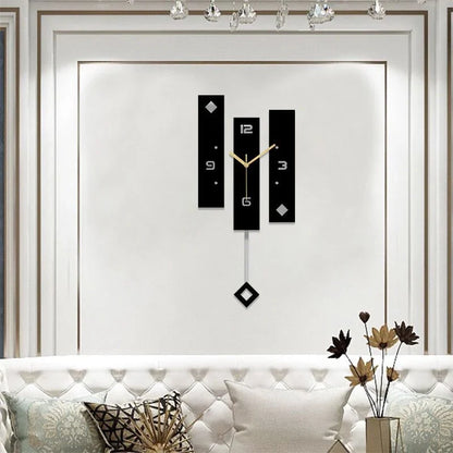 Large Nordic Wall Clock with Pendulum