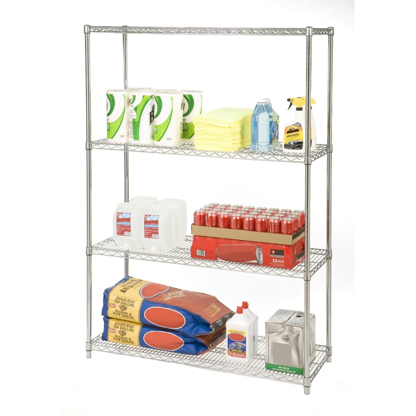 48-inch Wide 4-Shelf Metal Storage Shelving Unit - 72-inch High