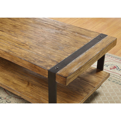 Contemporary Modern Classic Coffee Table in Worn Oak Finish