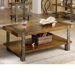 Contemporary Modern Classic Coffee Table in Worn Oak Finish