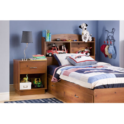 Twin size Bookcase Headboard in Sunny Pine Finish