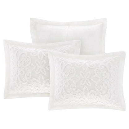 5-Piece Farmhouse Off-White Chenille Cotton Daybed Cover Bedding Set
