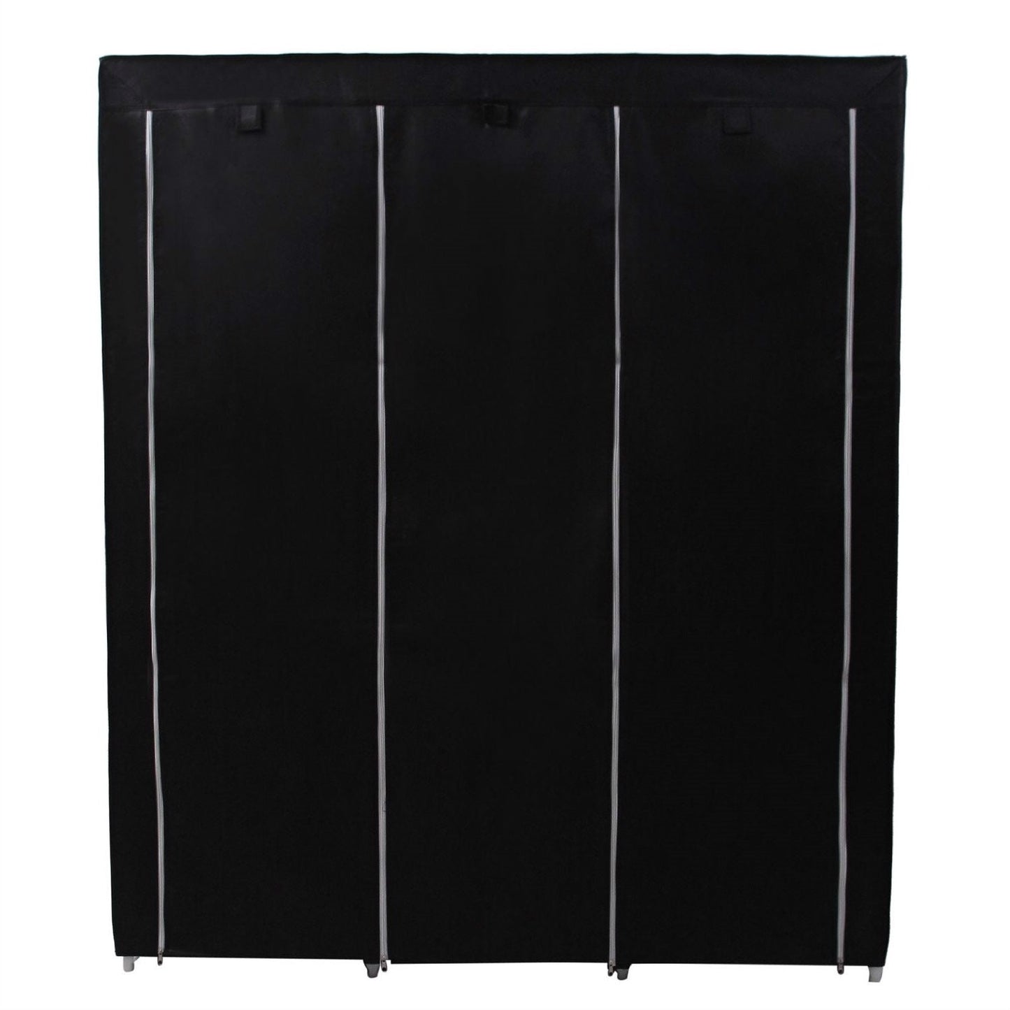 Steel Frame Black Fabric Portable Wardrobe Clothes Closet with Storage Shelves
