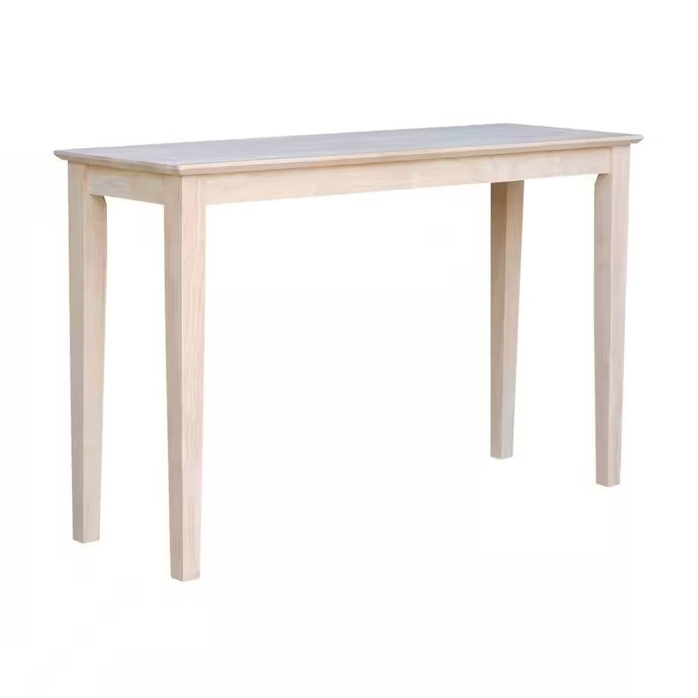 Unfinished Solid Wood 4-ft. Farmhouse Console Sofa Table — Chic Home-Decor