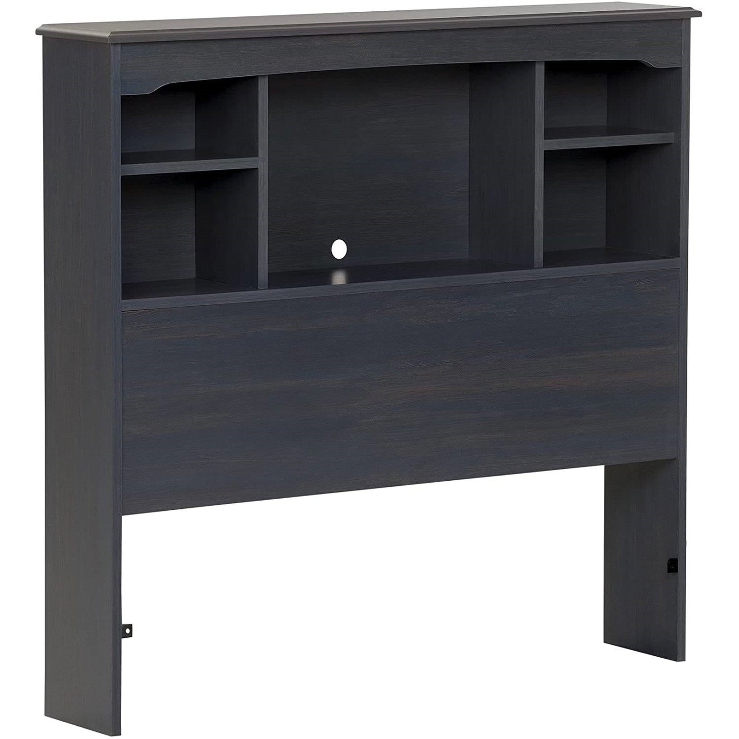 Twin size Bookcase Headboard in Dark Blueberry Finish — Chic Home-Decor