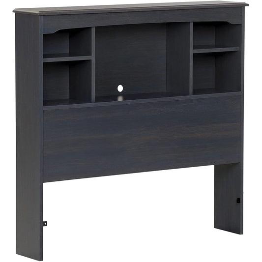 Twin size Bookcase Headboard in Dark Blueberry Finish — Chic Home-Decor
