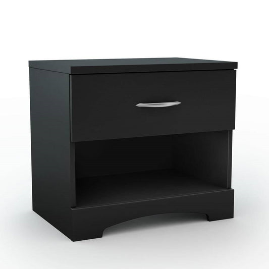 Modern 1 Drawer Nightstand End Side Table Storage in Black — Chic Home-Decor
