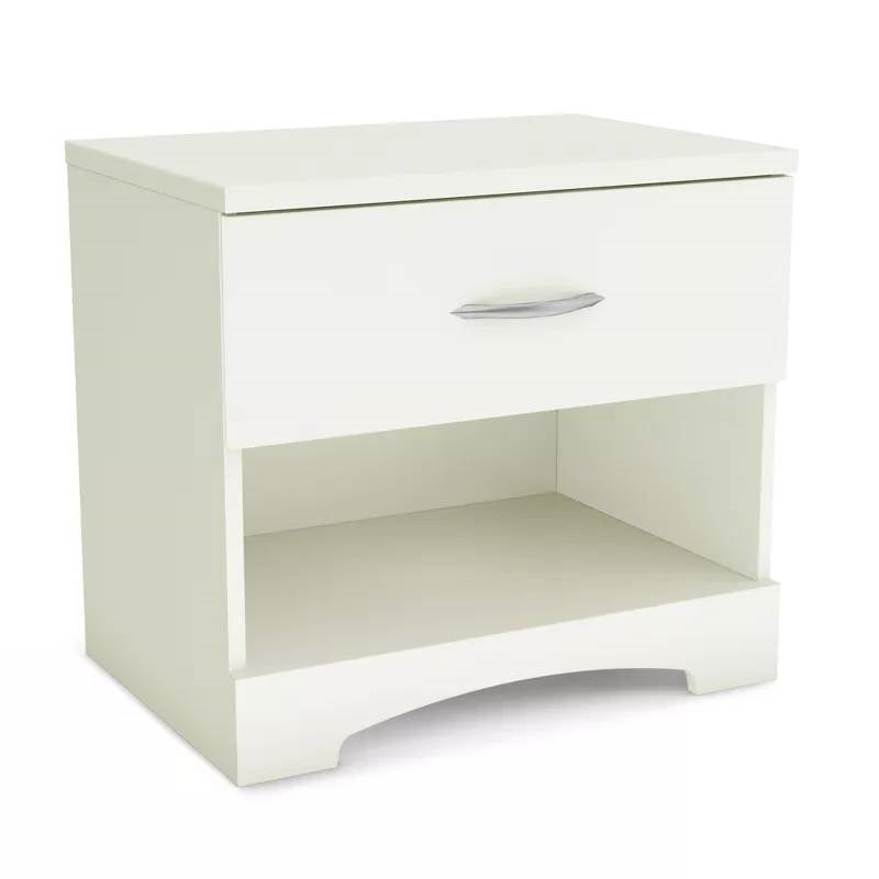 Modern 1 Drawer Nightstand End Side Table Storage in White — Chic Home-Decor
