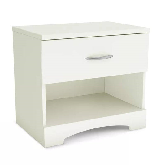 Modern 1 Drawer Nightstand End Side Table Storage in White — Chic Home-Decor