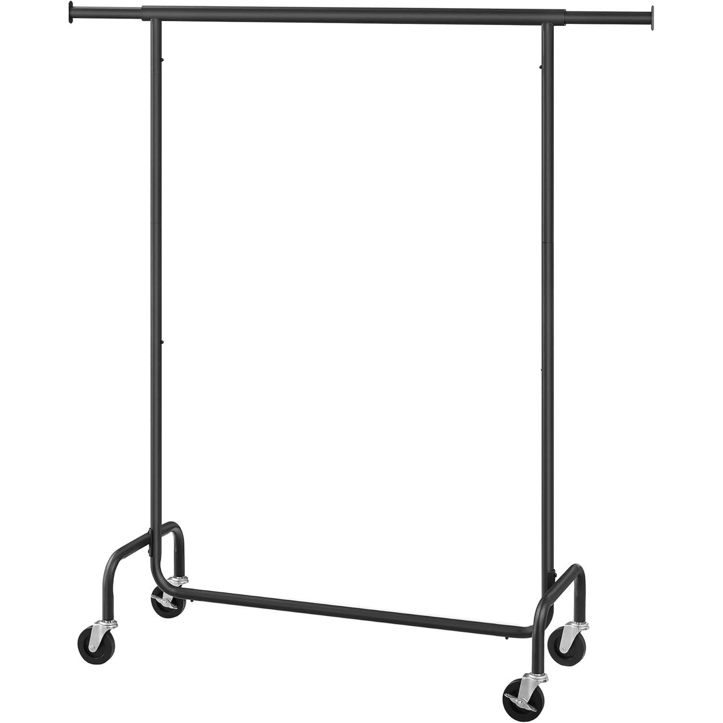 Matte Black Heavy Duty Metal Garment Rack Clothes Hanging Bar on Wheels — Chic Home-Decor