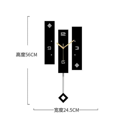 Large Nordic Wall Clock with Pendulum