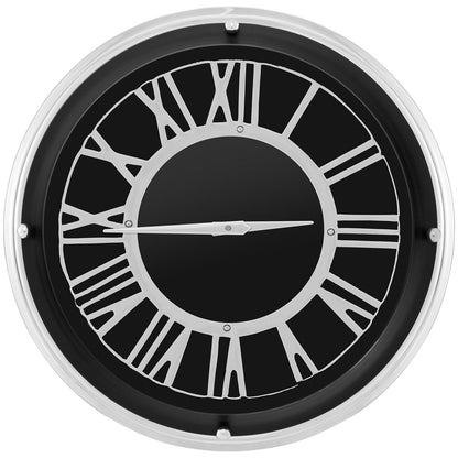 Silent Wall Clock with Silver Frame, 13.5" & 17.5" Sizes