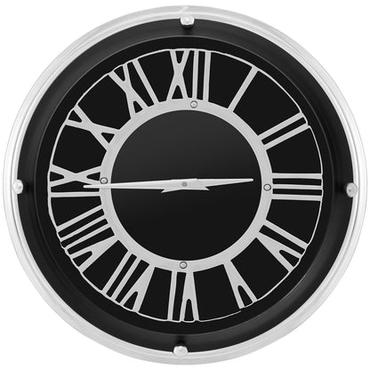 Silent Wall Clock with Silver Frame, 13.5" & 17.5" Sizes