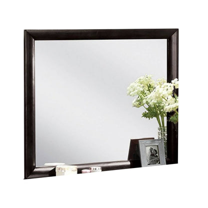 Simo Dresser Vanity Mirror, 40 Inch Dark Cherry Brown Solid Wood