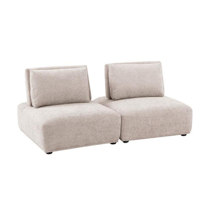 Stavan 2 Seater Modular Sofa, Light Gray Boucle, Adjustable Seat Depth