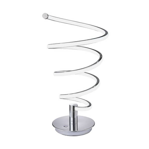 Sun 20 Inch Table Lamp, Accent Twisted Modern Design, LED Light Chrome Base