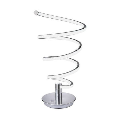 Sun 20 Inch Table Lamp, Accent Twisted Modern Design, LED Light Chrome Base