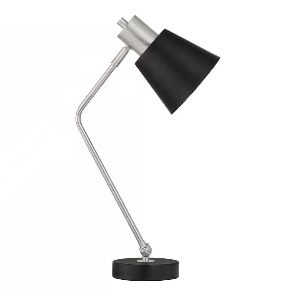 Simple Modern Metal Desk Light Table Lamp with Black Shade and Adjustable Tilt — Chic Home-Decor