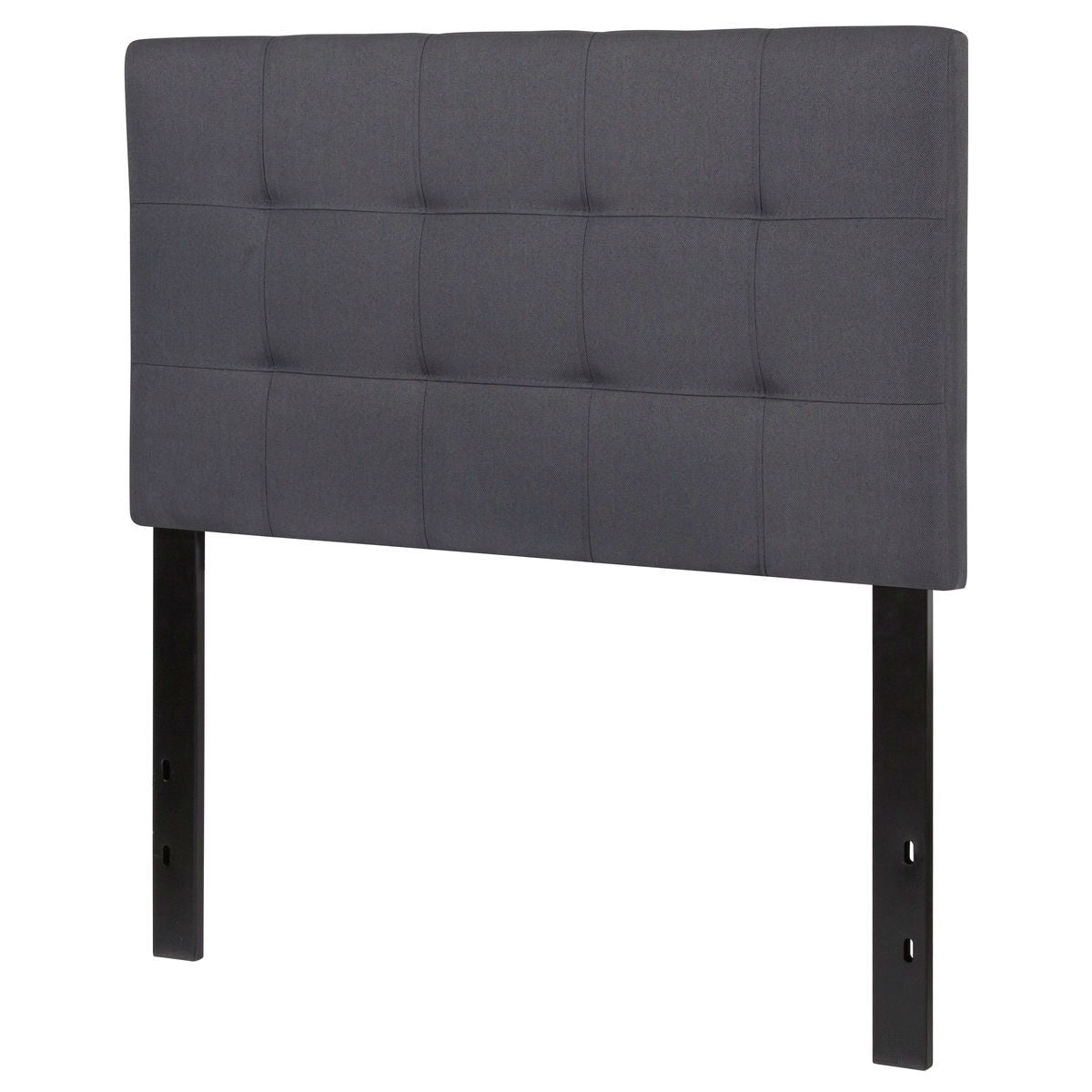 Modern Fabric Upholstered Panel Headboard – Dark Grey